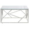 vidaXL Coffee Table Silver Stainless Steel and Tempered Glass