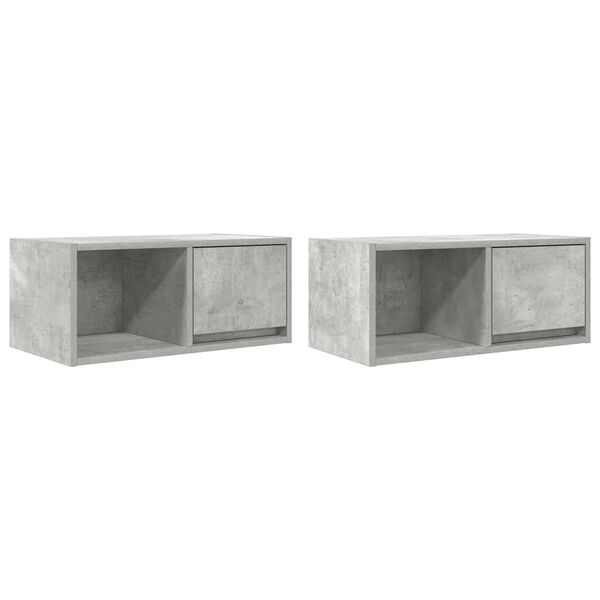 vidaXL TV Cabinets 2 pcs Concrete Grey 60x31x25.5 cm Engineered Wood