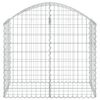vidaXL Arched Gabion Basket 100x50x80/100 cm Galvanised Iron