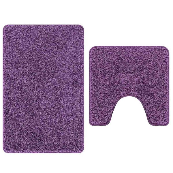 vidaXL Anti-slip Bath Mat Set 2 pcs Purple PP