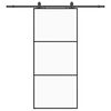 vidaXL Sliding Door with Hardware Set Black 90x205 cm ESG Glass