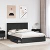 vidaXL Storage Bed with Headboard Black 150 x 200 cm Engineered Wood