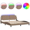 vidaXL Bed Frame with LED without Mattress "Zadar" Cappuccino 180x200 cm