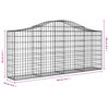 vidaXL Arched Gabion Baskets 2 pcs 200x30x80/100 cm Galvanised Iron