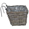 vidaXL Hanging Planter Basket 2 pcs Grey 48 x 22 x 15 cm Lacak Rattan