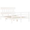 vidaXL Bed Frame without Mattress White 140x200 cm Solid Wood