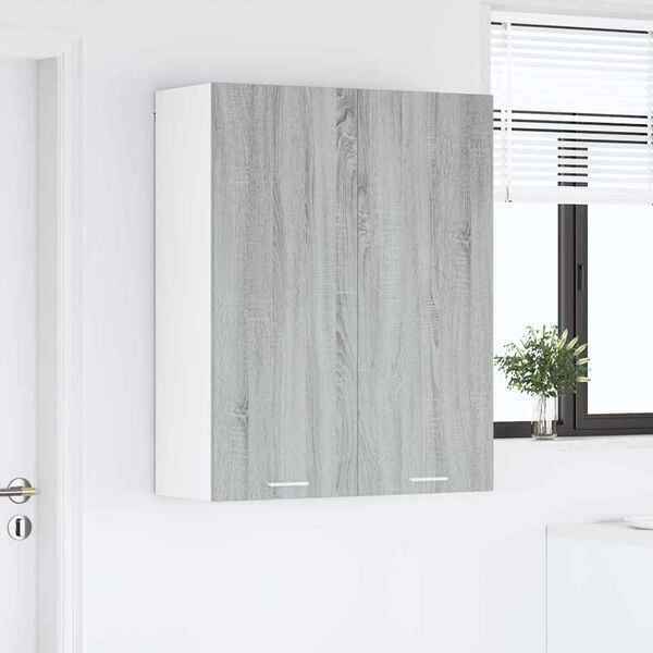 vidaXL Hanging Cabinet Grey Sonoma 80 x 31 x 100 cm Engineered Wood