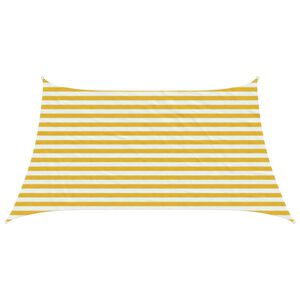 vidaXL Sunshade Sail Yellow and White 3 / 4 x 2 m HDPE