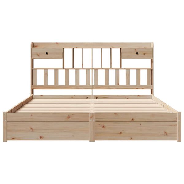 vidaXL Bookcase Bed without Mattress 180x200cm Super King Solid Wood Pine