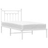 vidaXL Metal Bed Frame without Mattress with Headboard White 80x200cm