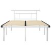 vidaXL Bed Frame without Mattress White Metal 120x200cm