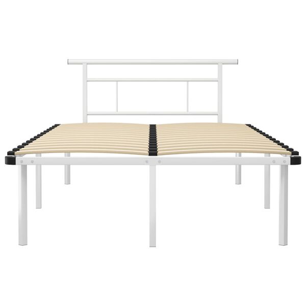 vidaXL Bed Frame without Mattress White Metal 120x200cm