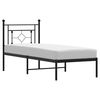 vidaXL Metal Bed Frame without Mattress with Headboard Black 80x200cm