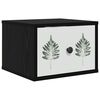 vidaXL Wall-mounted Bedside Cabinet HANAU Black Oak 36 x 33 x 25 cm