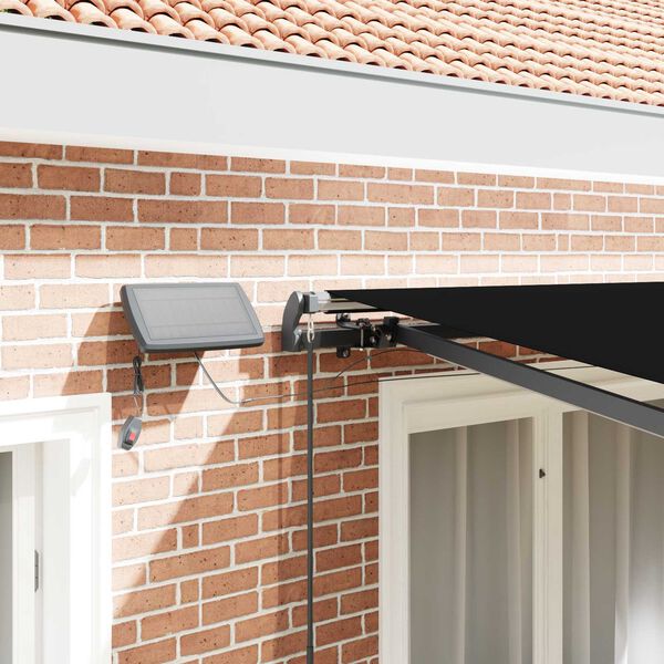 vidaXL Retractable Awning Manual Black 350 x 250 cm Fabric