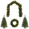 vidaXL Mini Christmas Tree Set 60 cm 125 LEDs Warm White PVC Green