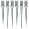 vidaXL Ground Spikes 6 pcs Silver 8x8x76 cm Galvanised Steel