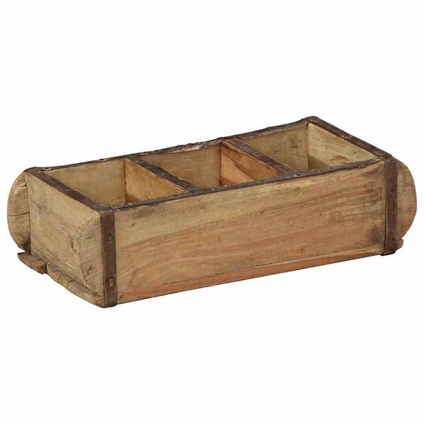 vidaXL Tray with Storage Brown 30 x 14 x 9 cm Solid Reclaim Wood