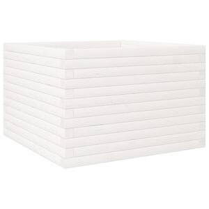 vidaXL Garden Planter White 70x70x46 cm Solid Wood Pine
