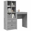 vidaXL Desk with Drawer 2 pcs Grey Sonoma