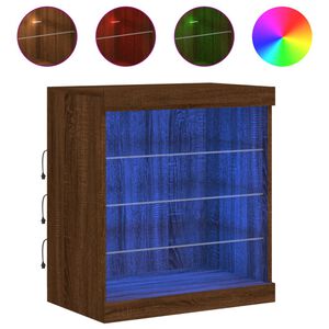 vidaXL Sideboard with LED Lights Brown Oak 60.5x37x67 cm