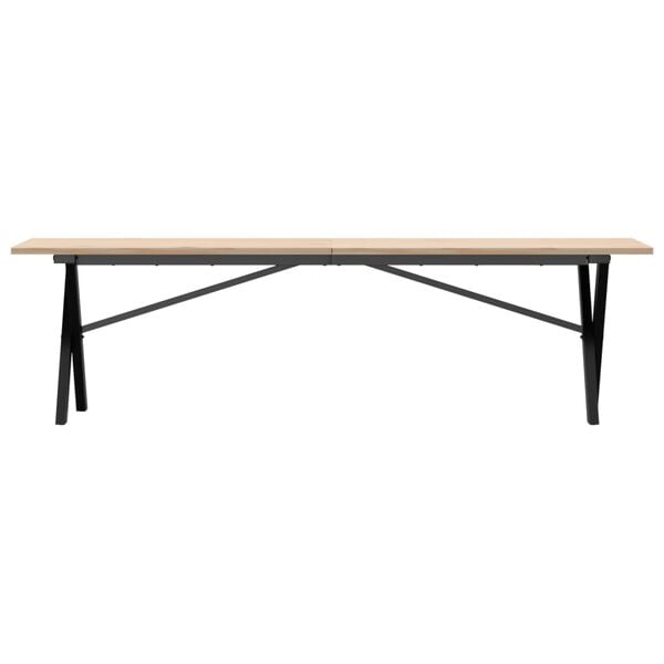 vidaXL Coffee Table X-Frame 160x40x45 cm Solid Wood Pine and Steel