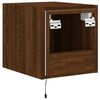 vidaXL TV Wall Cabinets with LED Lights 2 pcs Brown Oak 30.5x35x30 cm