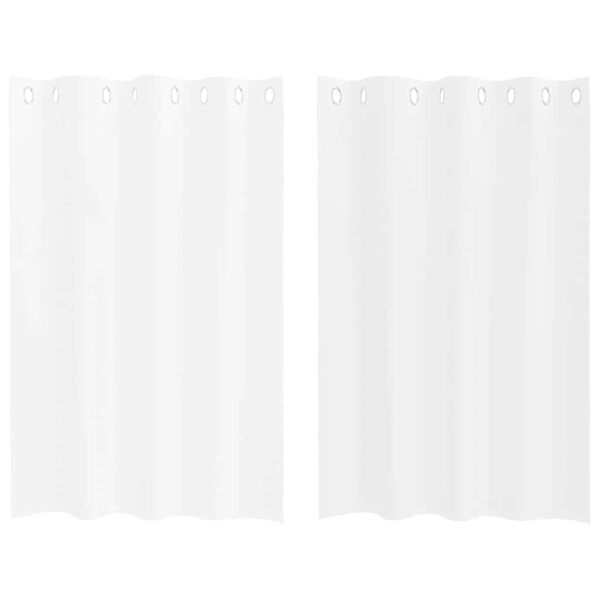 vidaXL Voile Curtain with Curtains 2 pcs White 140 x 140 cm Polyester