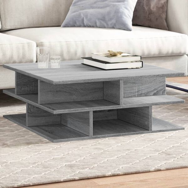 vidaXL Coffee Table Grey Sonoma 70x70x29 cm Engineered Wood