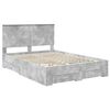 vidaXL Bed Frame Concrete Grey 140 x 190 cm Engineered Wood