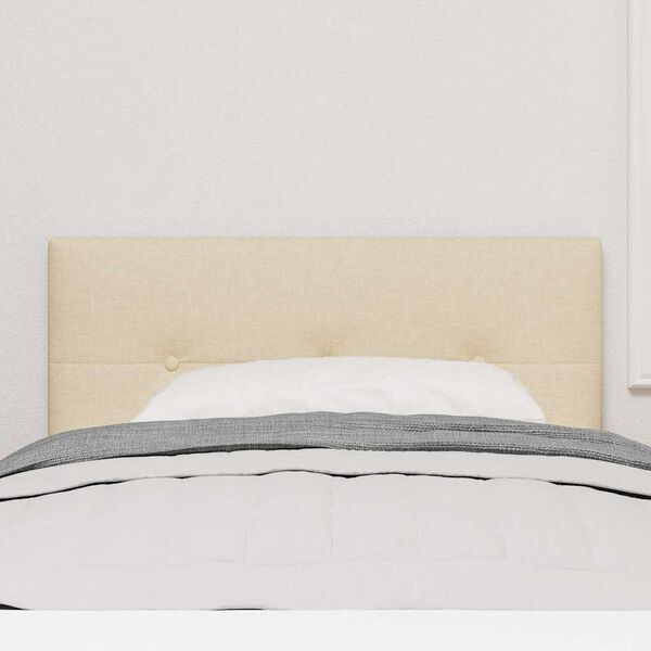 vidaXL LED Headboard with LED Strip Lights Cream 90 cm Polyester