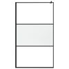 vidaXL Walk-in Shower Wall with Shelf Black 115x195 cm ESG Glass&Aluminium
