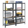 vidaXL 4-Layer Storage Shelves 2 pcs Anthracite Steel&Engineered Wood