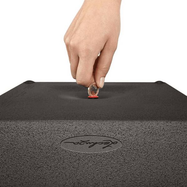 LECHUZA Planter CANTO Stone 30 Low ALL-IN-ONE Graphite Black