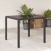 vidaXL Garden Table with Glass Top Black 90x90x75 cm Poly Rattan