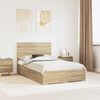 vidaXL Bed Frame with Drawer Sonoma Oak 135 x 190 cm Engineered Wood