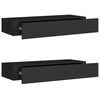 vidaXL Drawer Shelf | Set of 2 | Black | MDF, Metal | 60x23.5x10cm