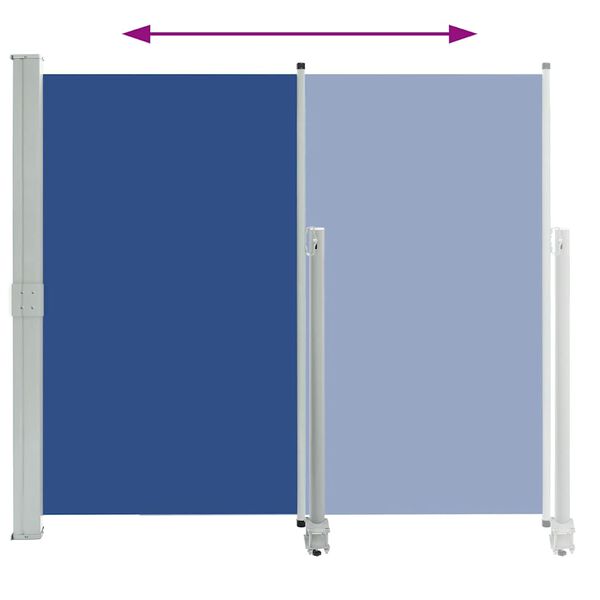 vidaXL Patio Retractable Side Awning 140 x 300 cm Blue