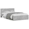 vidaXL Bed Frame with Headboard and LED Concrete Grey 135x190 cm Double