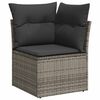 vidaXL 10 Piece Garden Sofa Set with Cushions Grey Poly Rattan Acacia