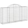 vidaXL Arched Gabion Baskets 4 pcs 200x30x100/120 cm Galvanised Iron
