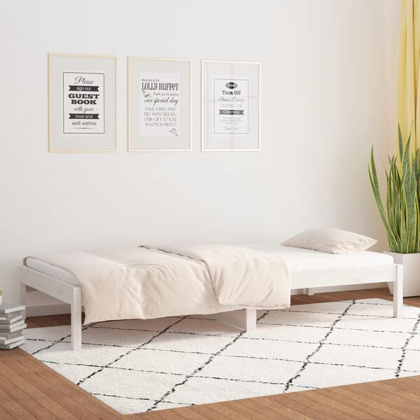 vidaXL Day Bed without Mattress White 80x200 cm Solid Wood Pine