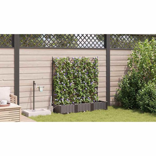 vidaXL Garden Planter 3 pcs Brown Steel