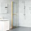 vidaXL Walk-in shower wall Folding Gold and transparent 110 x 190 cm
