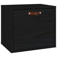 vidaXL Wall Cabinet Black 40x30x35 cm Solid Wood Pine
