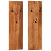 vidaXL Wall-mounted Coat Racks 2 pcs 36x3x110 cm Solid Acacia Wood