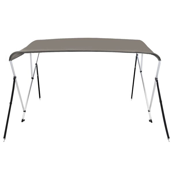 vidaXL 3-bow Bimini Top Grey 183x140x137 cm