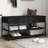 vidaXL Shoe Bench Black 100x42.5x50 cm Engineered Wood