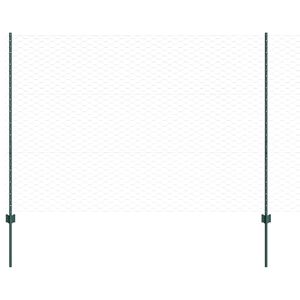 vidaXL Fence with Post Green 1.5 x 50 m Steel and PVC