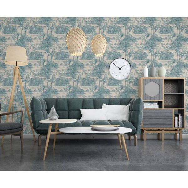 DUTCH WALLCOVERINGS Wallpaper Tropical Beige and Light Blue